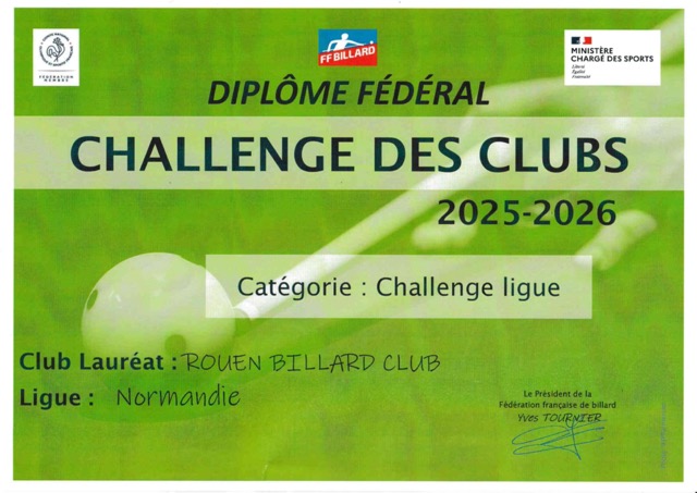Challenge des clubs - FFB - 25/26
